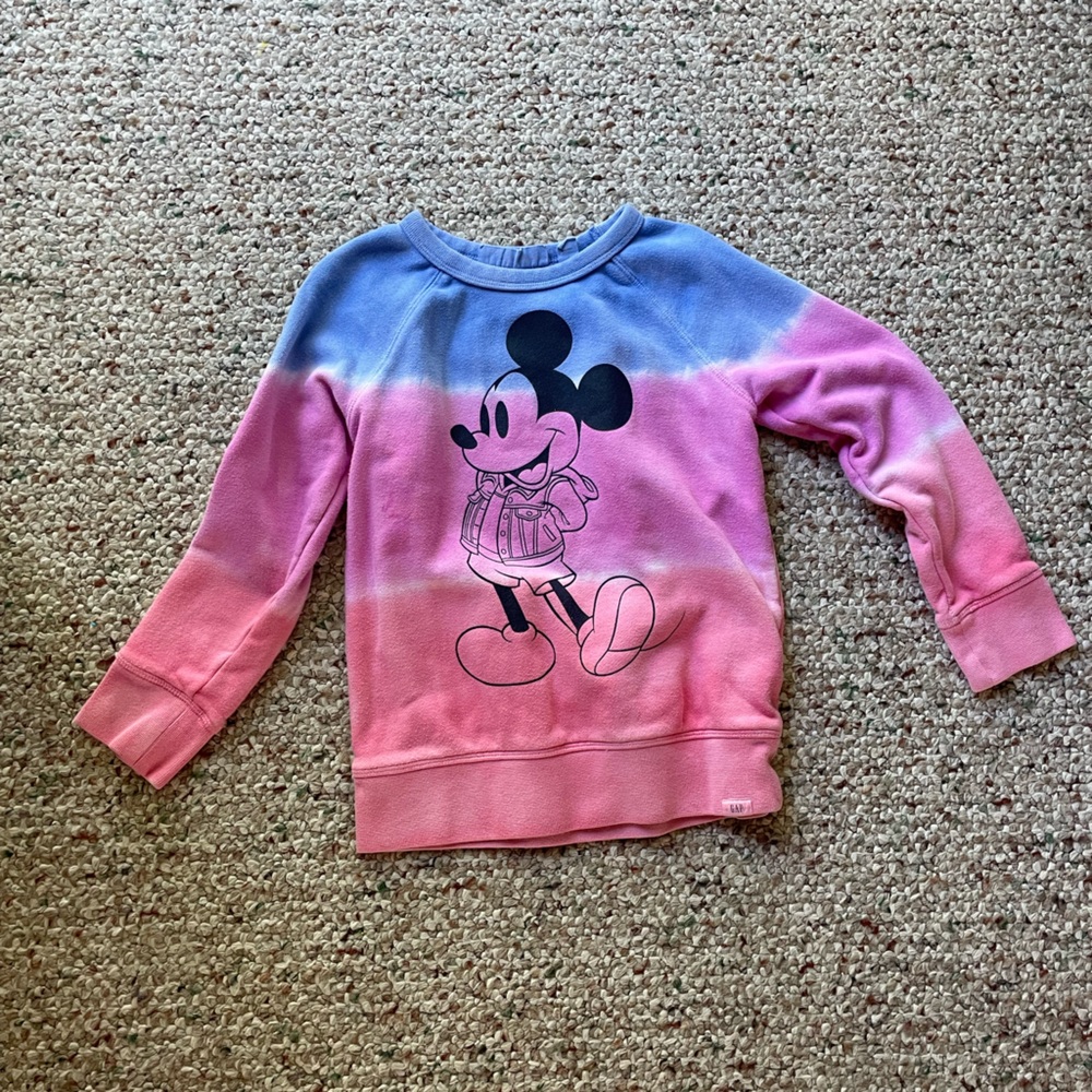 Toddler tie-dye Mickey Mouse sweater in size 5T from the Gap.